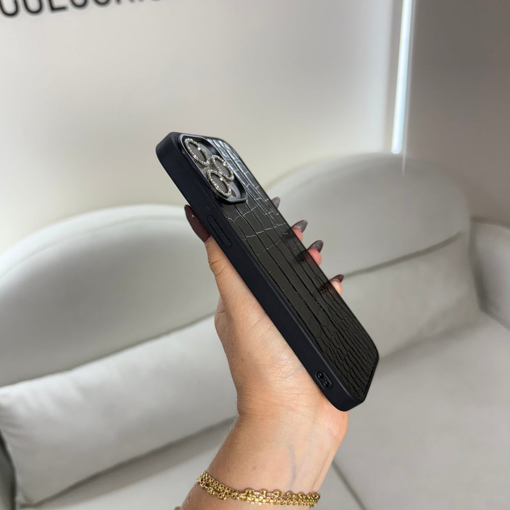 CASE IPHONE 14 PRO COCODRILO NEGRO