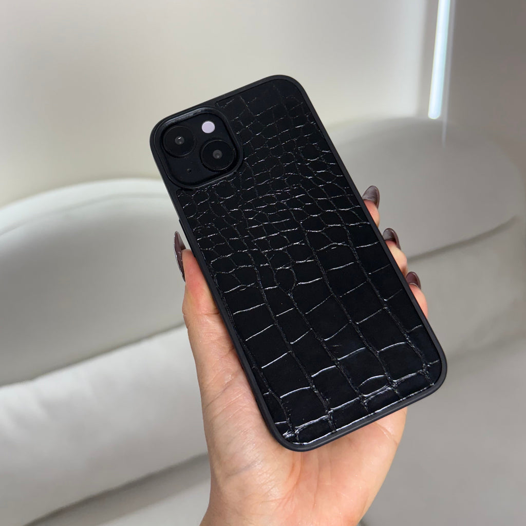 CASE IPHONE 15 COCODRILO NEGRO