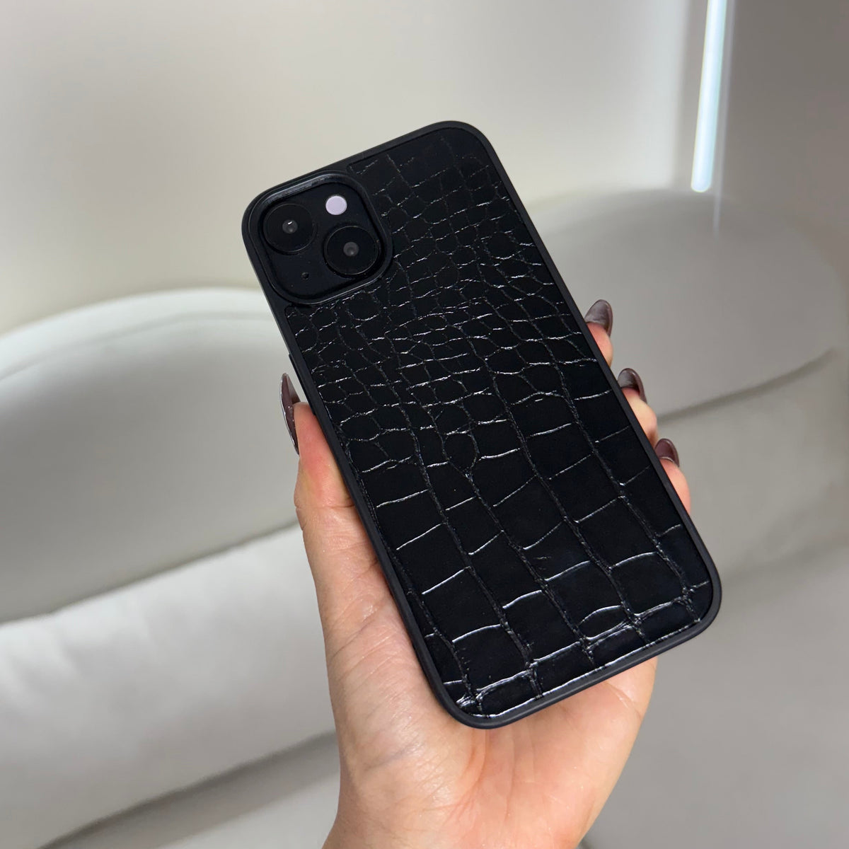 CASE IPHONE 15 COCODRILO NEGRO