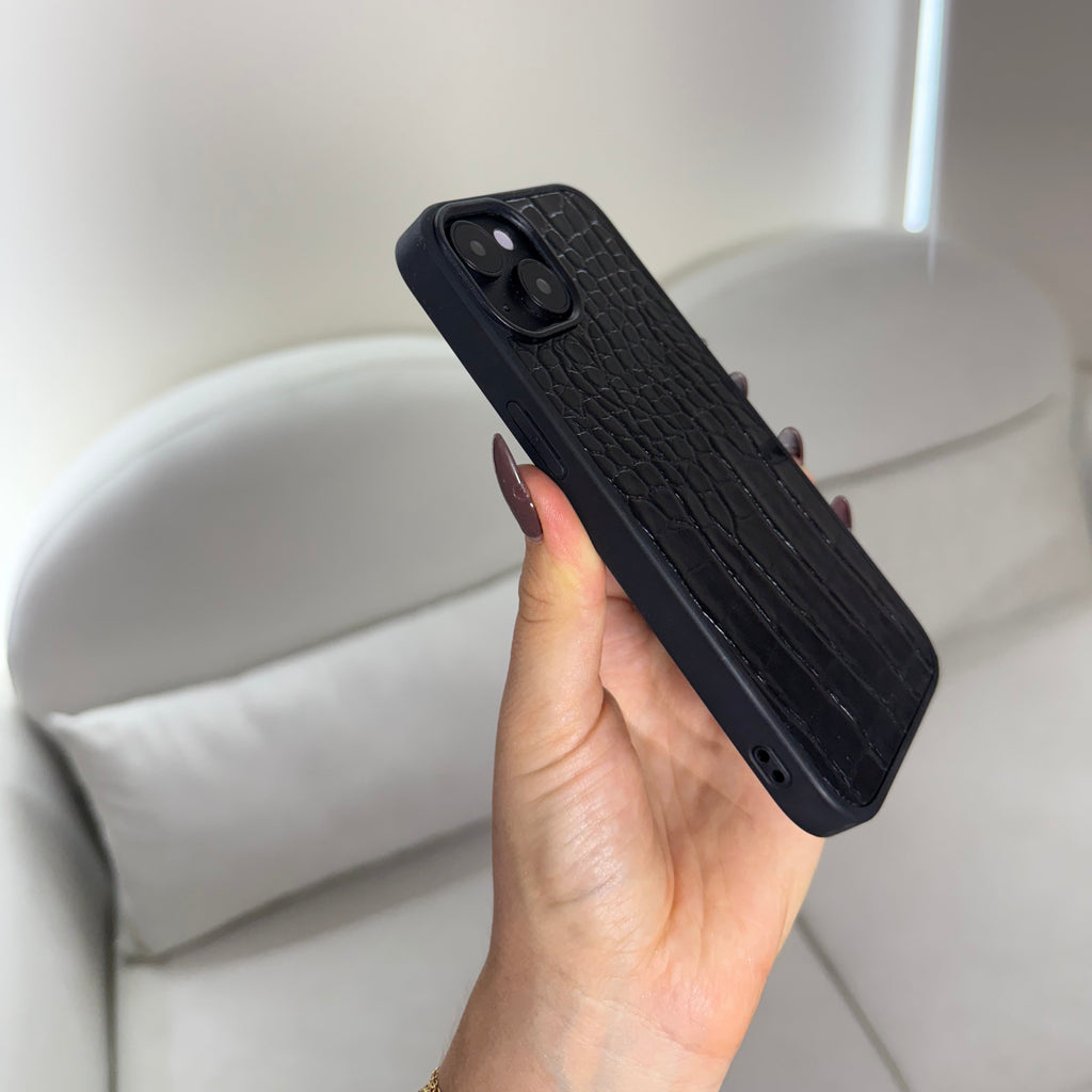 CASE IPHONE 14 PLUS COCODRILO NEGRO