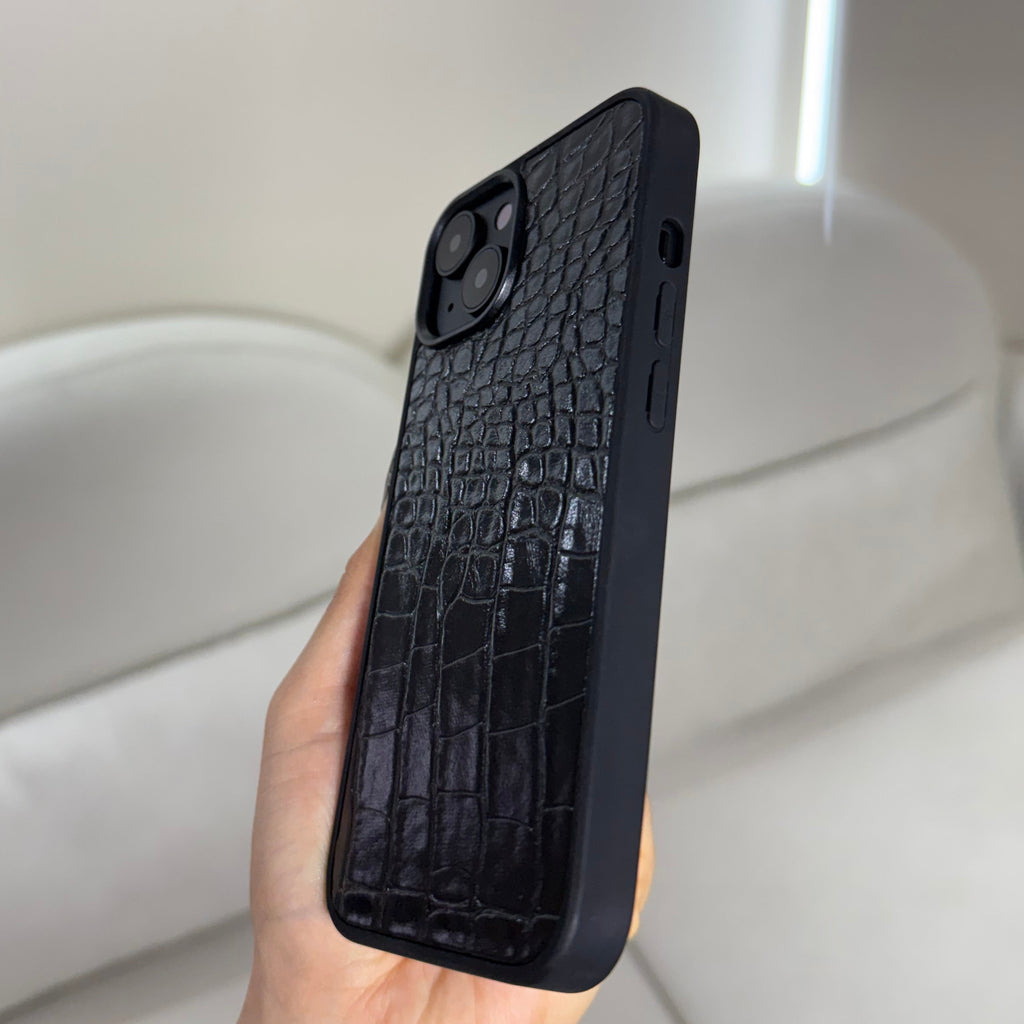 CASE IPHONE 13-14 COCODRILO NEGRO