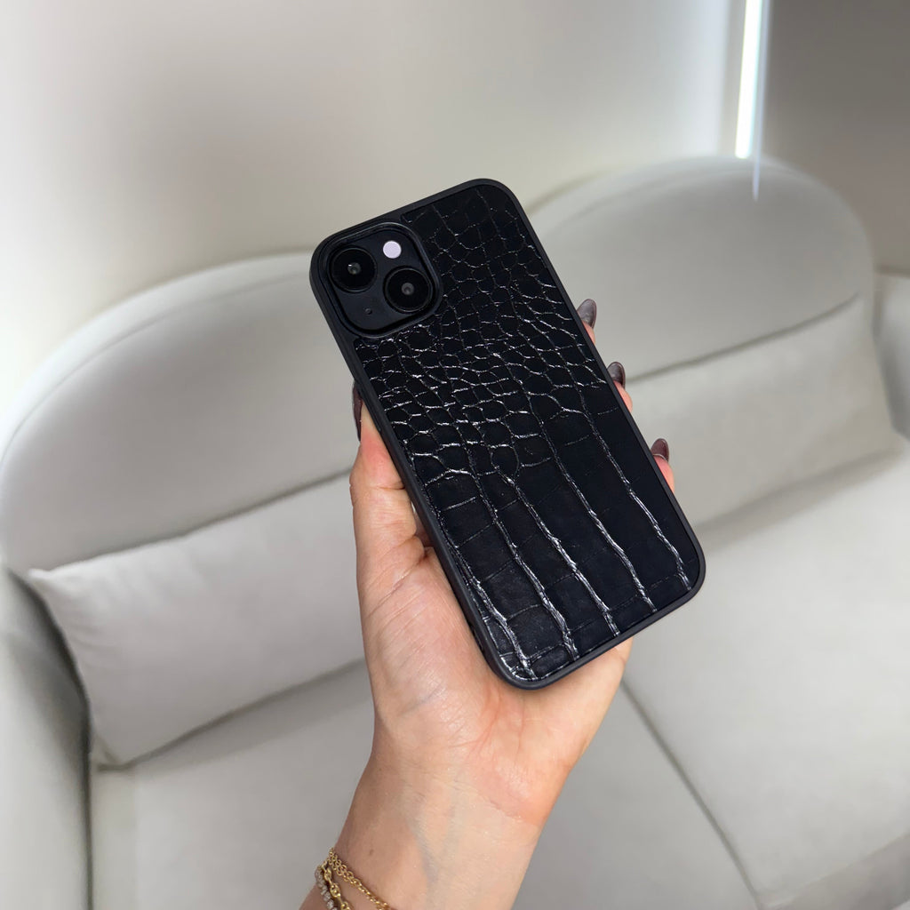 CASE IPHONE 14 PLUS COCODRILO NEGRO