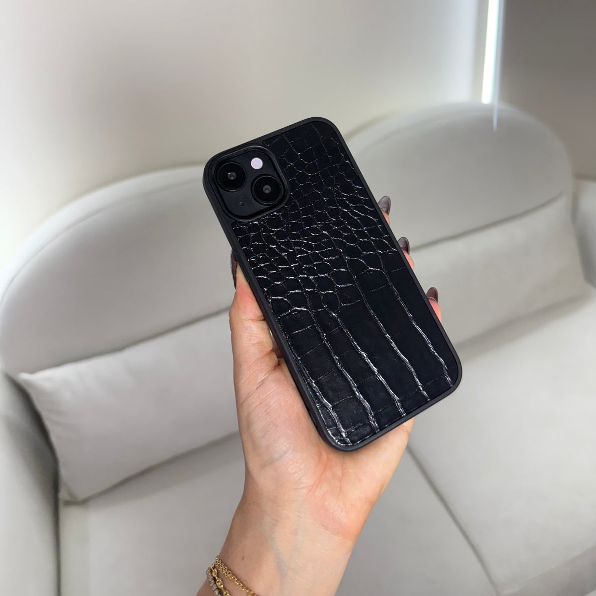 CASE IPHONE 14 PLUS COCODRILO NEGRO