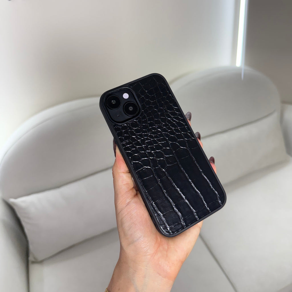 CASE IPHONE 13-14 COCODRILO NEGRO