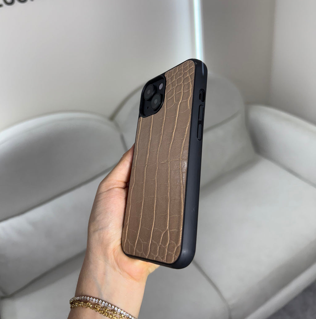 CASE IPHONE 13-14 COCODRILO BEIGE