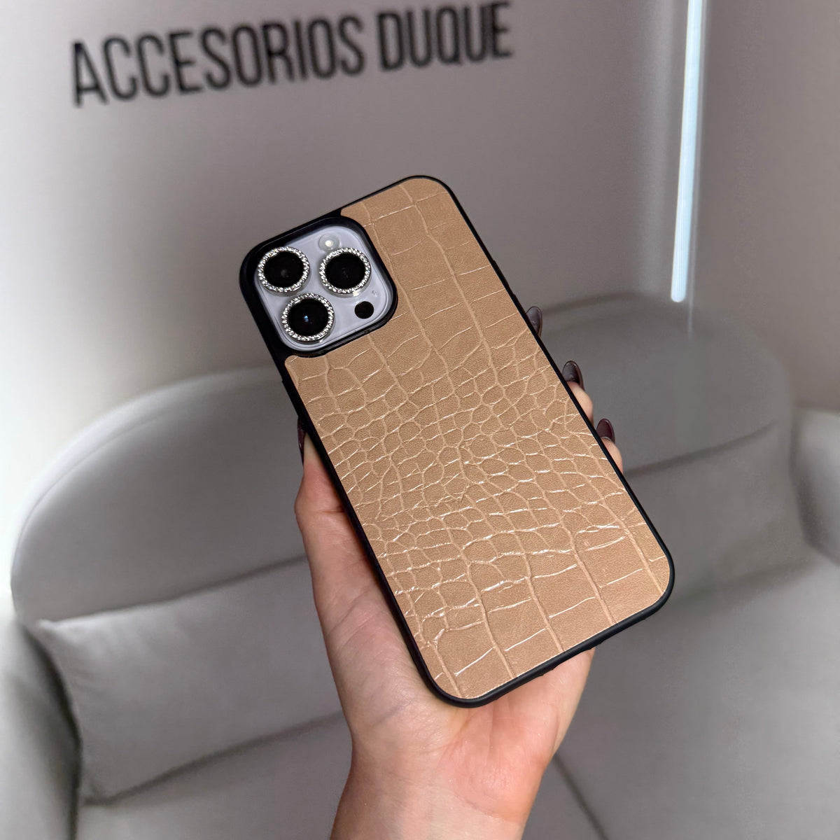 CASE IPHONE 13 PRO COCODRILO BEIGE