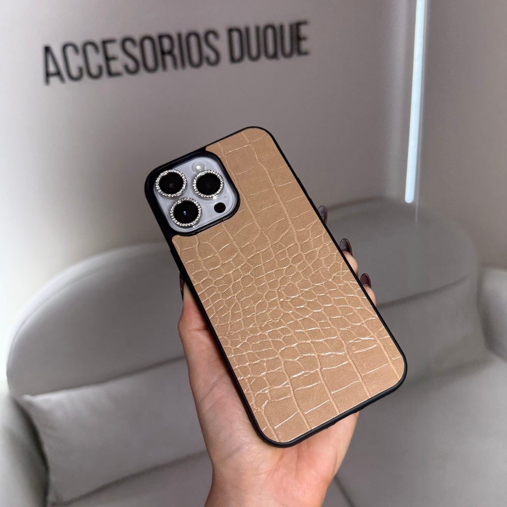 CASE IPHONE 14 PRO COCODRILO BEIGE