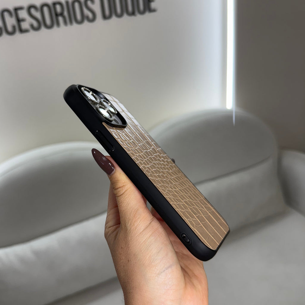 CASE IPHONE 12 PRO MAX COCODRILO BEIGE