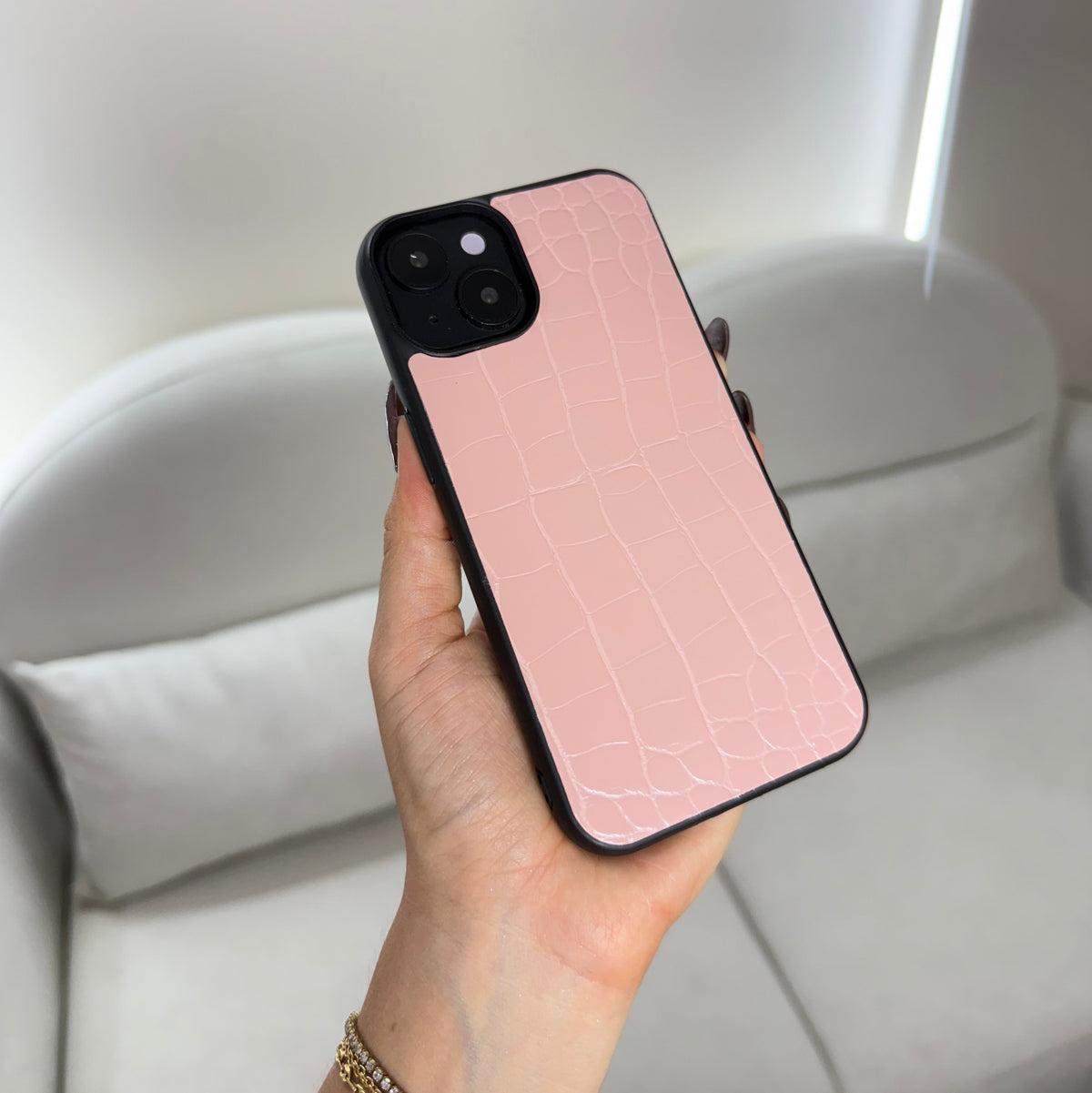 CASE IPHONE 14 PLUS COCODRILO ROSADO