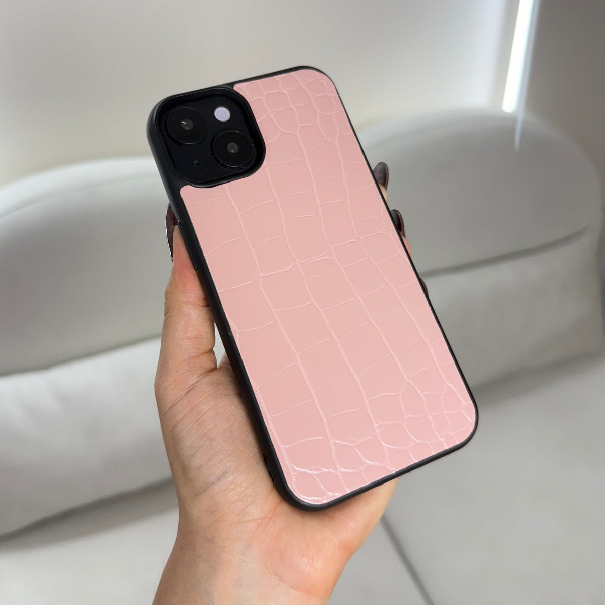 CASE IPHONE 13-14 COCODRILO ROSADO