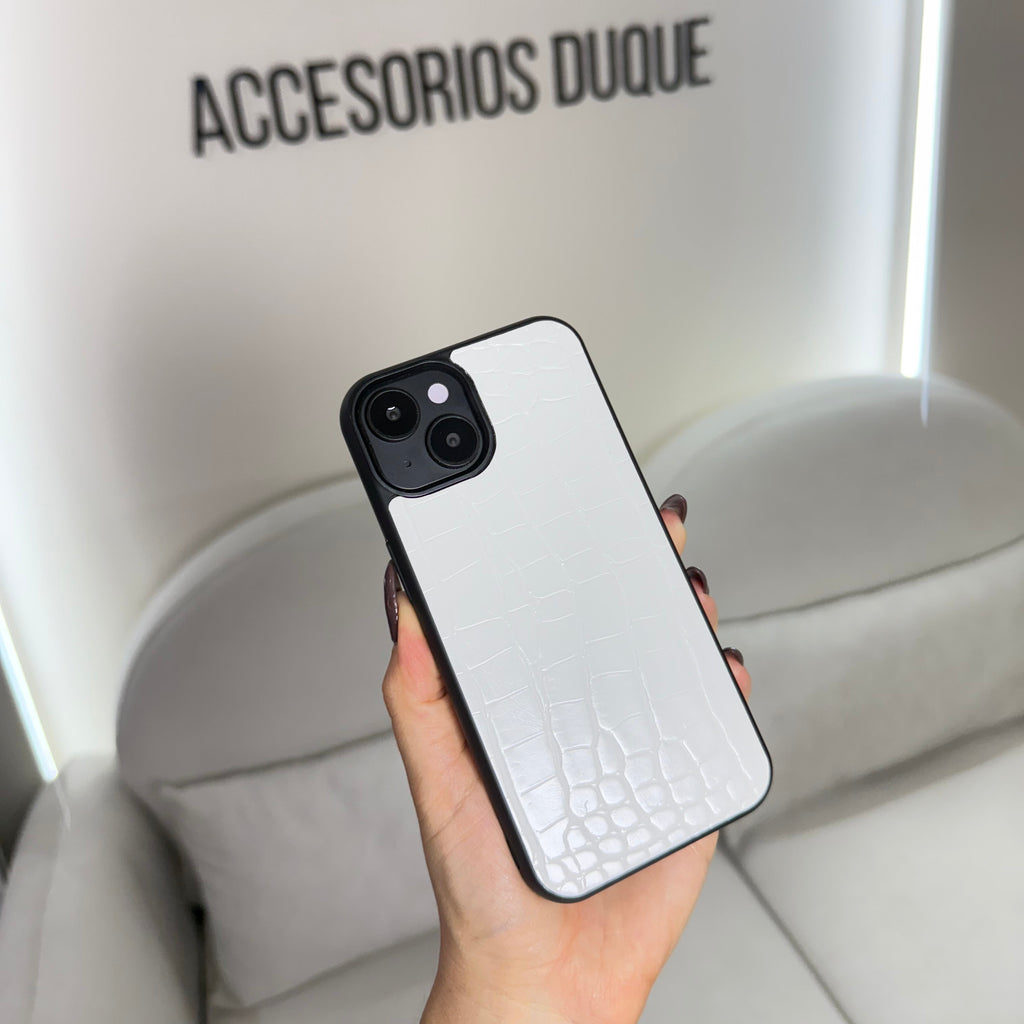 CASE IPHONE 14 PLUS COCODRILO BLANCO