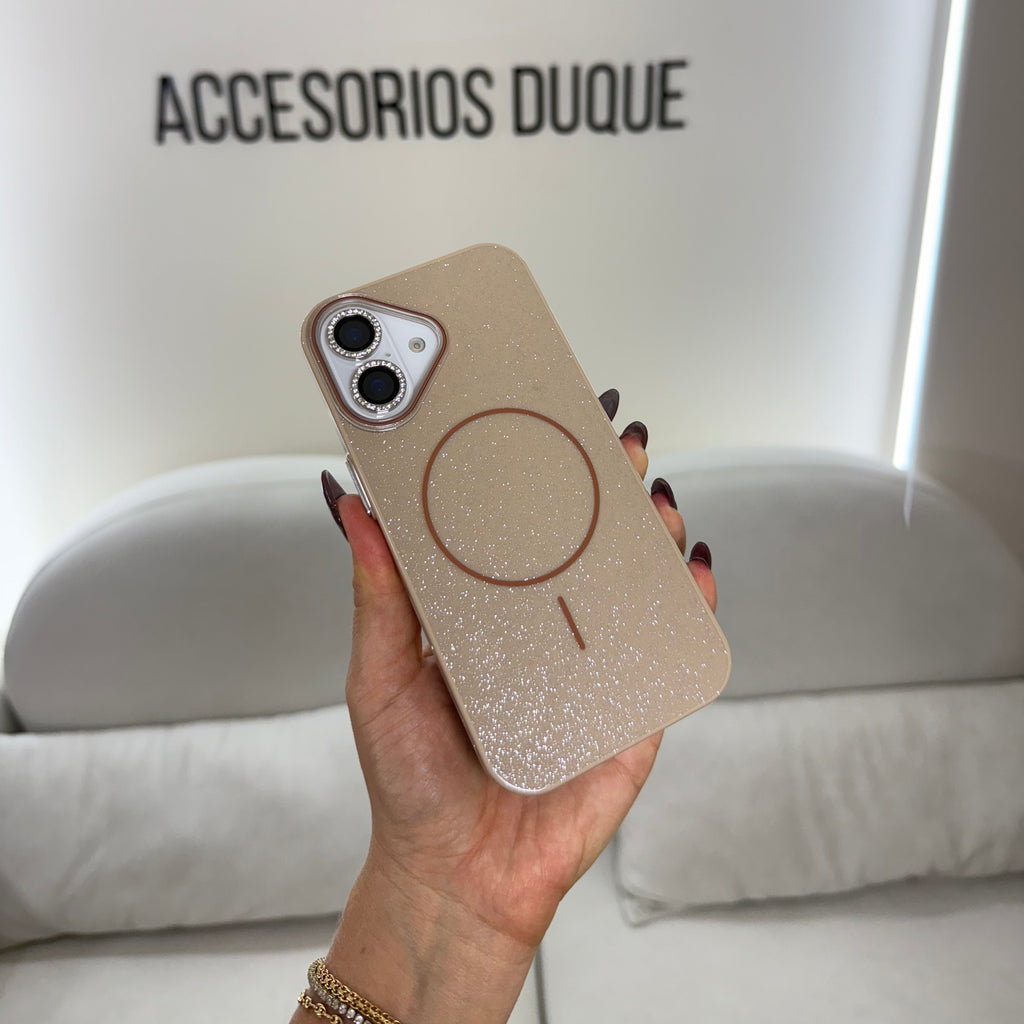 CASE IPHONE 16 GLAM MAGSAFE DORADO