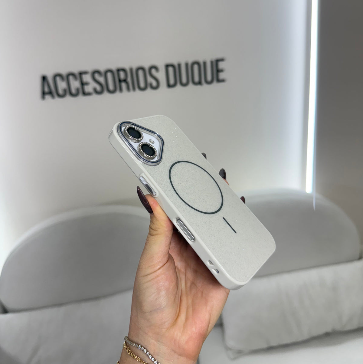 CASE IPHONE 16 GLAM MAGSAFE PEARL