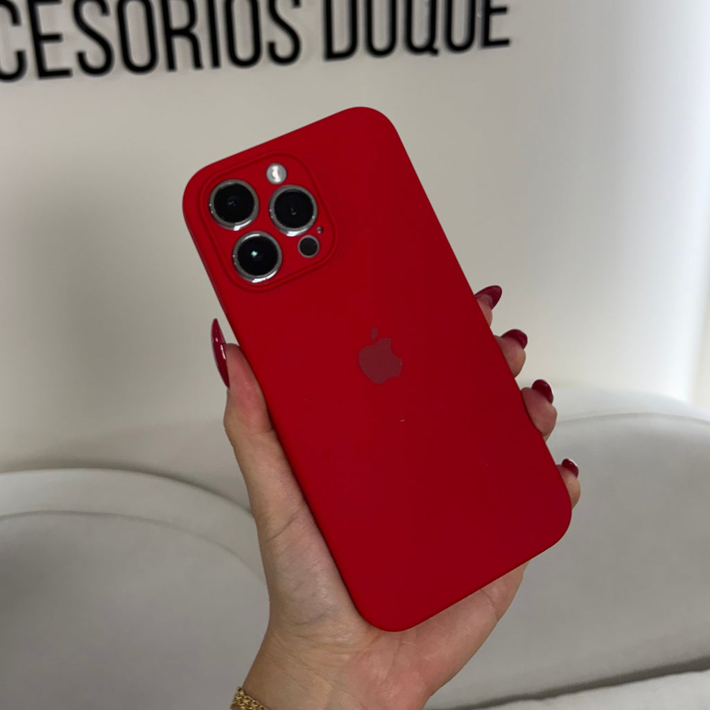CASE IPHONE 16 PRO MAX SILICONA ROJO