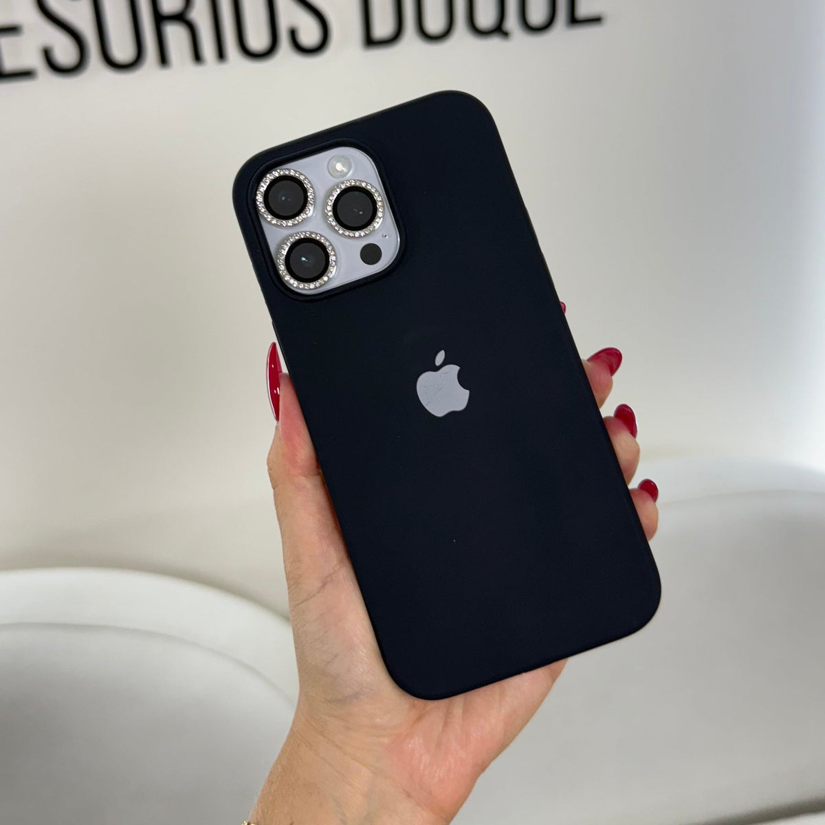 CASE IPHONE 16 PRO MAX SILICONA NEGRO