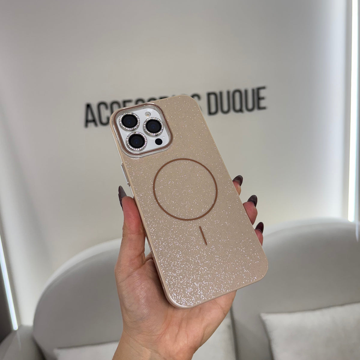 CASE IPHONE 13 PRO MAX GLAM MAGSAFE DORADO