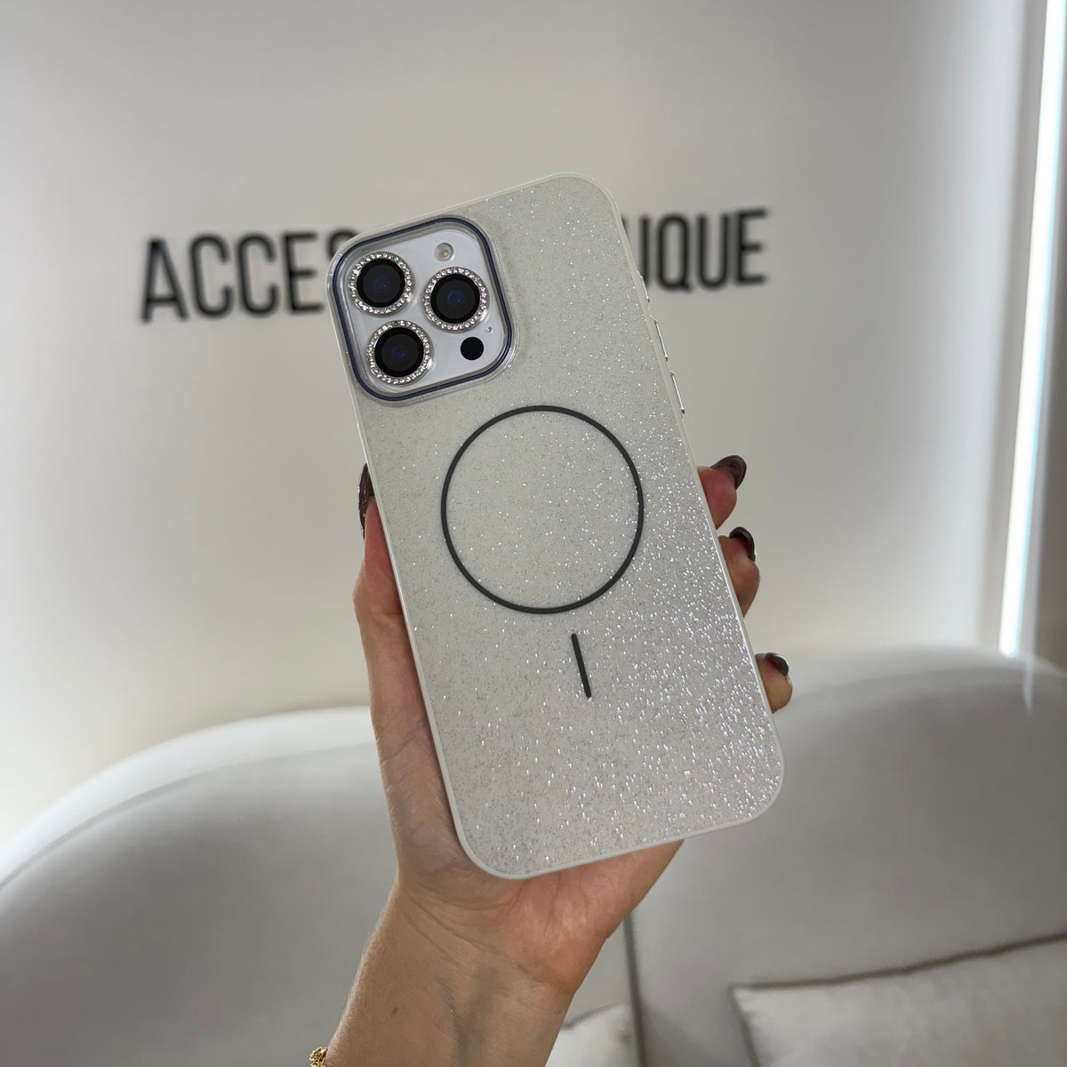 CASE IPHONE 15 PRO GLAM MAGSAFE PEARL