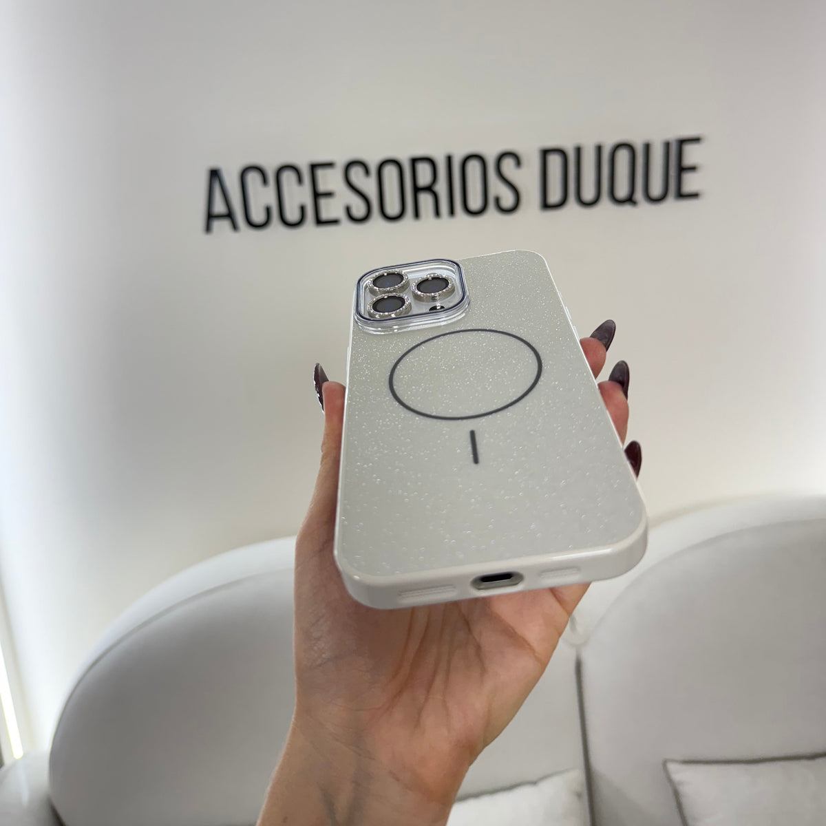 CASE IPHONE 15 PRO GLAM MAGSAFE PEARL