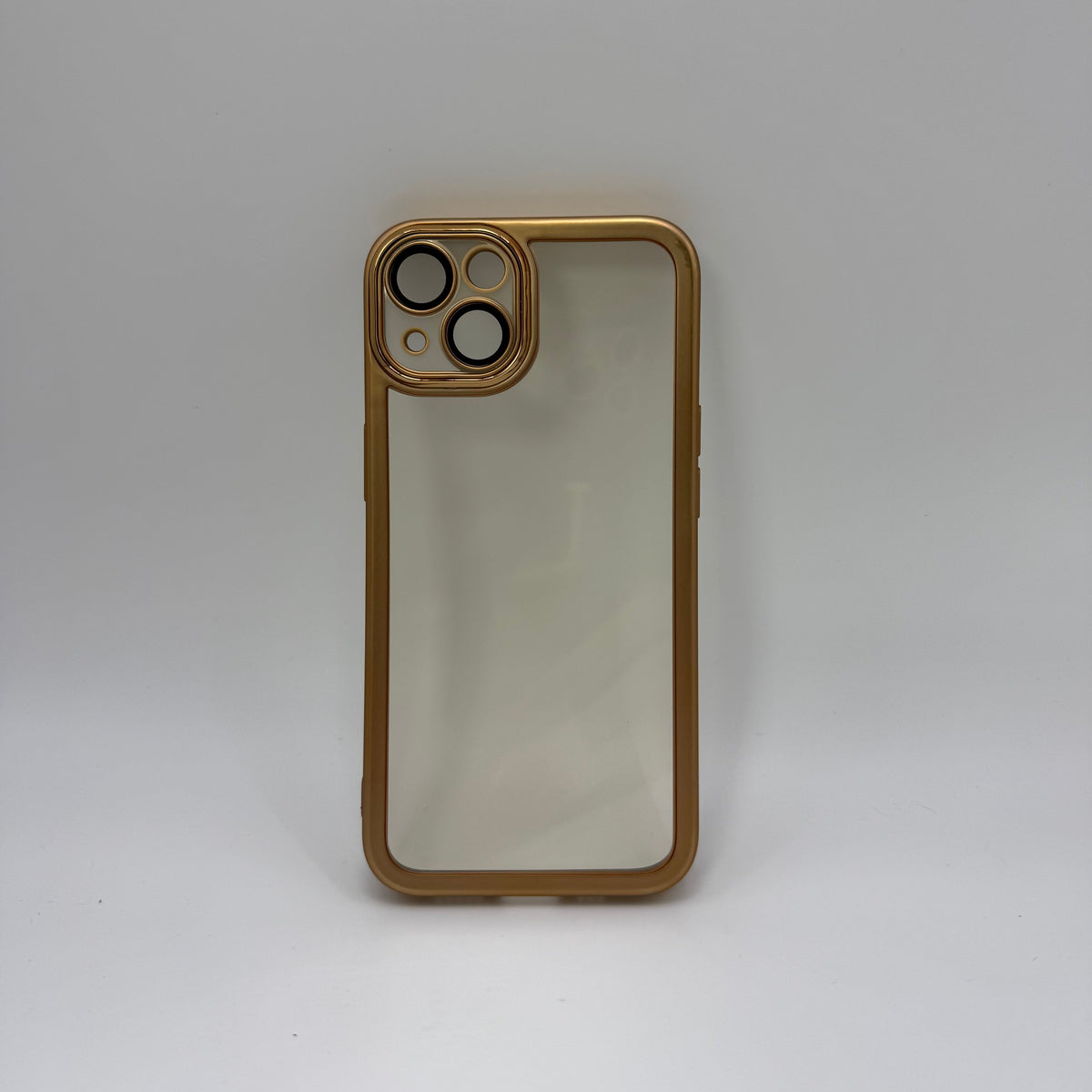 CASE IPHONE 14 PLUS BORDE METALIZADO DORADO
