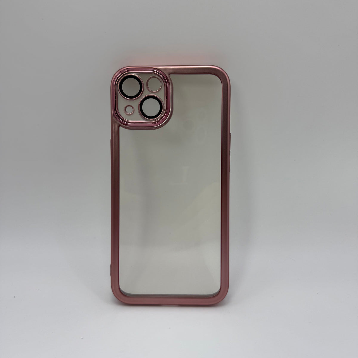 CASE IPHONE 14 PLUS BORDE METALIZADO ROSADO