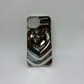 CASE IPHONE 15 LOVE 3D PLATEADO