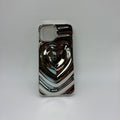 CASE IPHONE 13-14 LOVE 3D PLATEADO