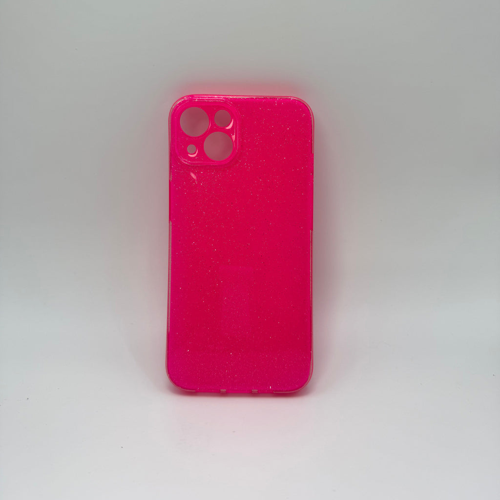 CASE IPHONE 13-14 DESTELLOS FUCSIA