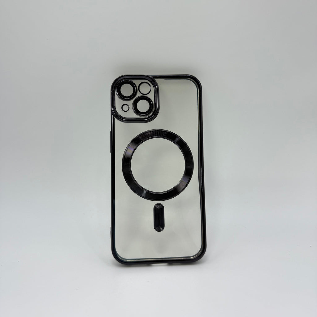 CASE IPHONE 14 PLUS BORDE METALIZADO MAGSAFE NEGRO