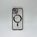 CASE IPHONE 14 PLUS BORDE METALIZADO MAGSAFE MORADO