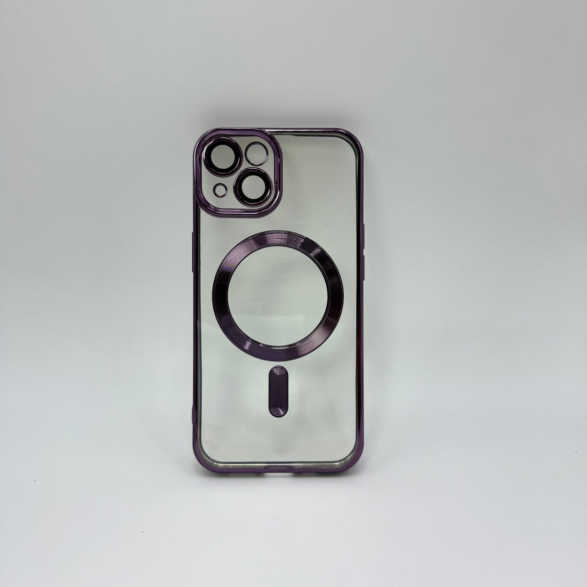 CASE IPHONE 14 PLUS BORDE METALIZADO MAGSAFE MORADO
