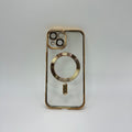 CASE IPHONE 15 BORDE METALIZADO MAGSAFE DORADO