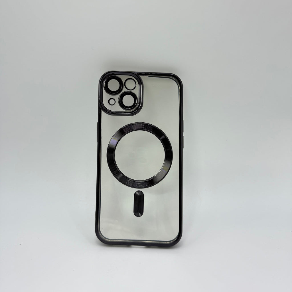 CASE IPHONE 15 BORDE METALIZADO MAGSAFE NEGRO