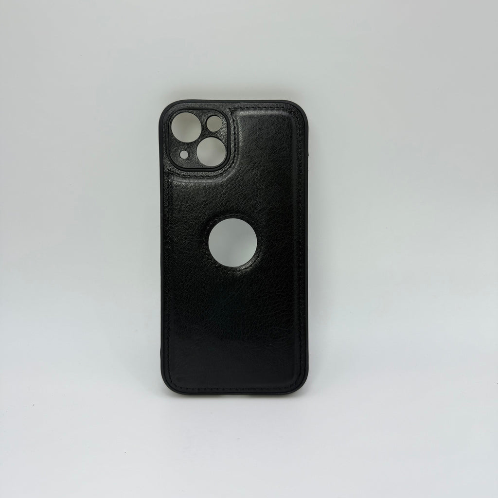 CASE IPHONE 13-14 TIPO CUERO NEGRO