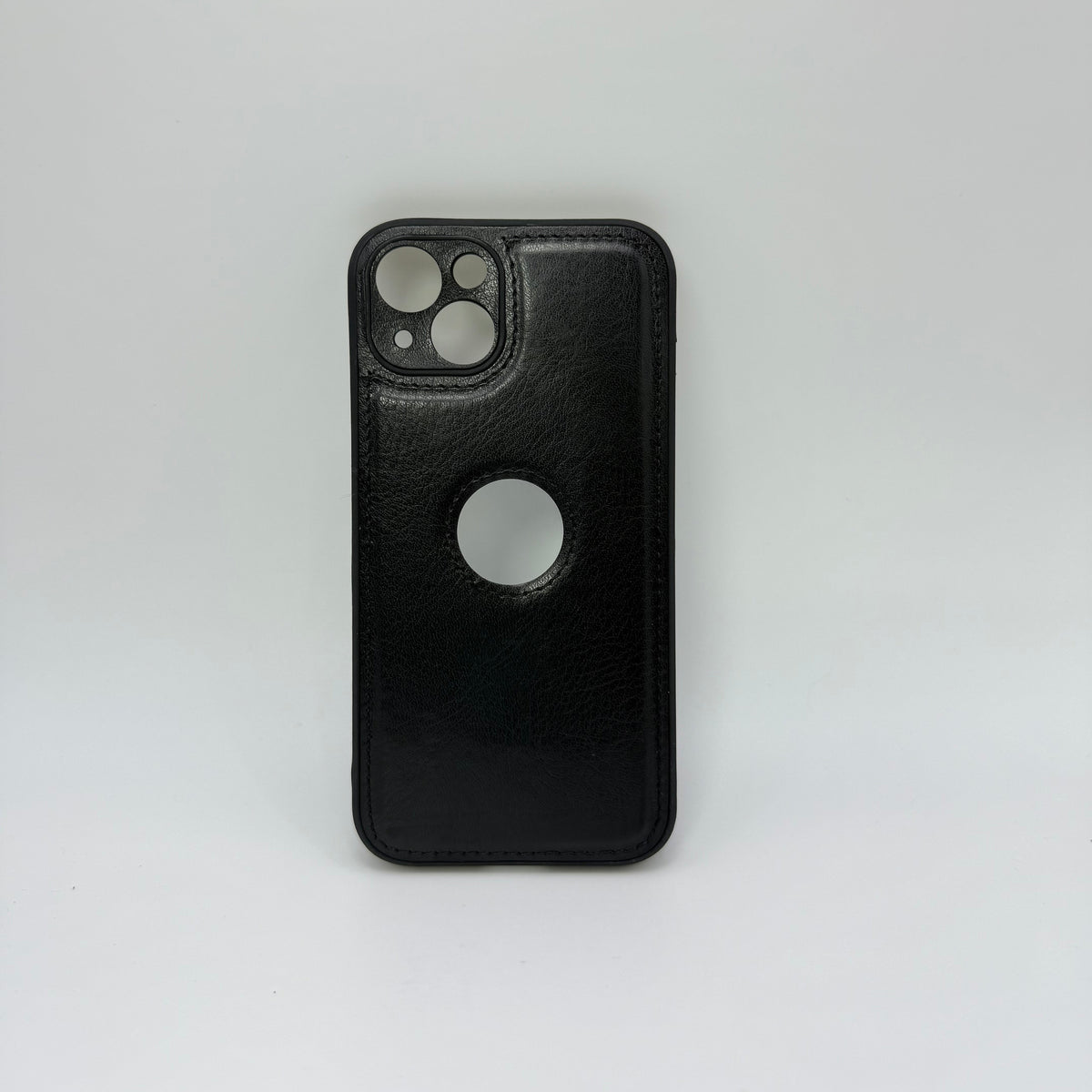 CASE IPHONE 13-14 TIPO CUERO NEGRO