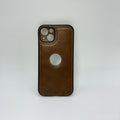 CASE IPHONE 13-14 TIPO CUERO CAFÉ