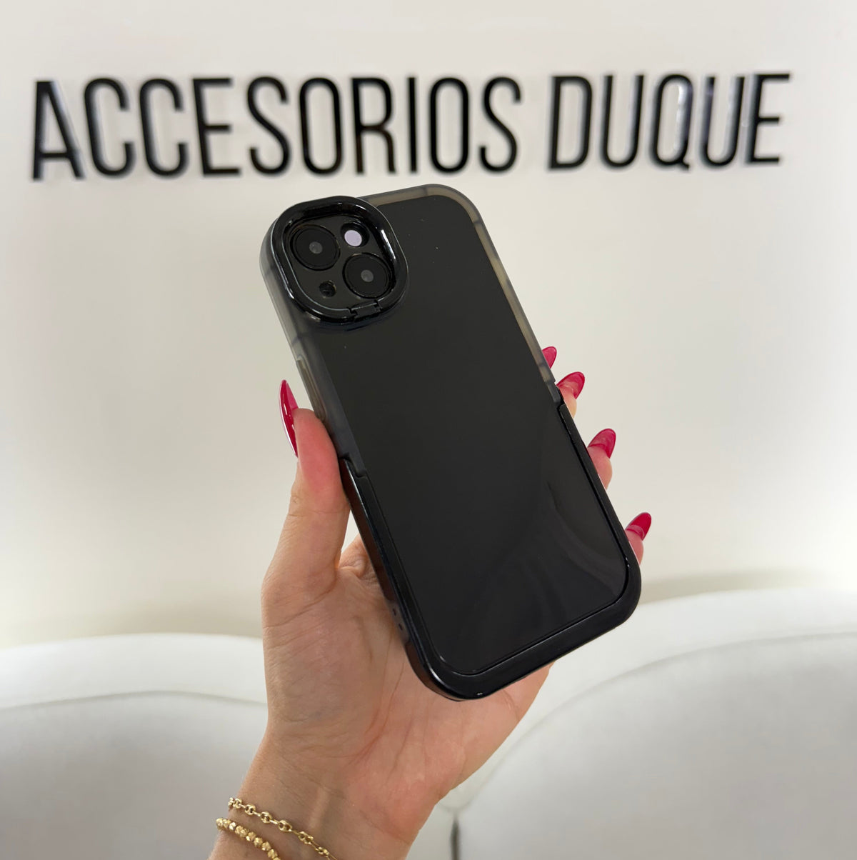 CASE IPHONE 14 PLUS SOPORTE NEGRO