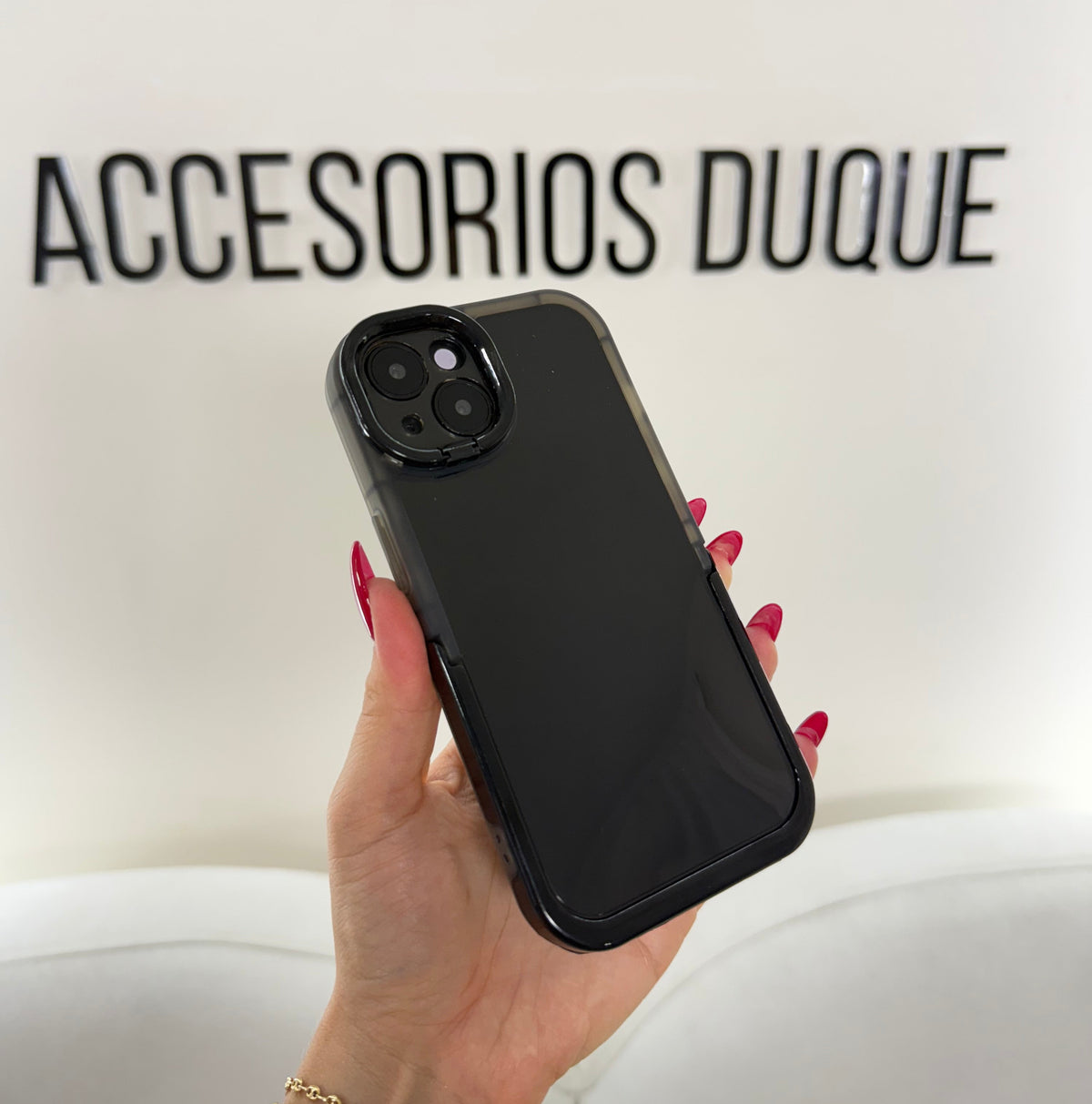 CASE IPHONE 13-14 SOPORTE NEGRO
