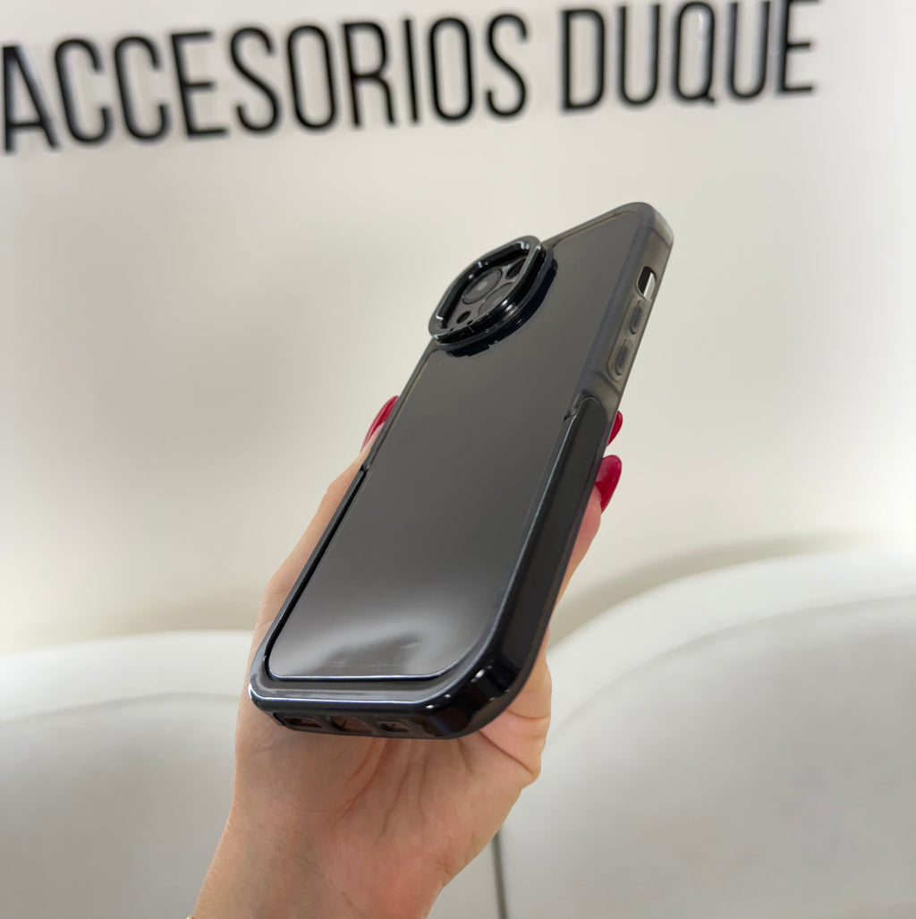 CASE IPHONE 13-14 SOPORTE NEGRO