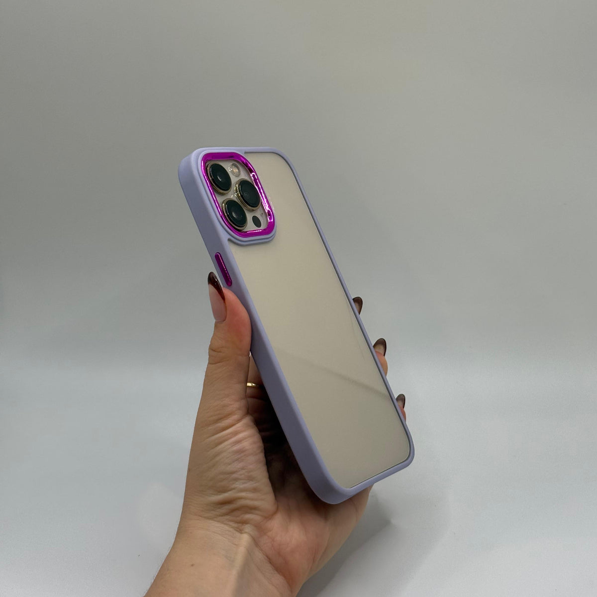 CASE IPHONE 13 PRO MAX BORDE COLOR MORADO