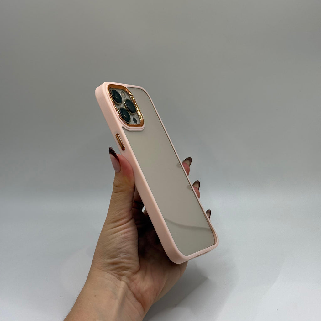 CASE IPHONE 12 PRO MAX BORDE COLOR ROSADO
