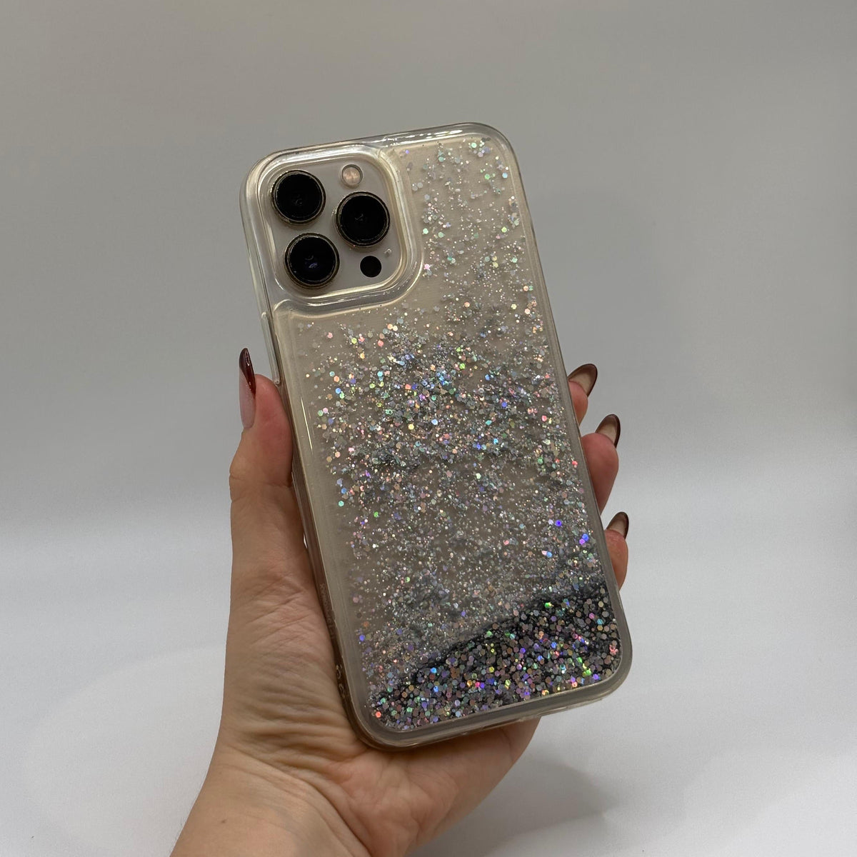 CASE IPHONE 13 PRO MAX PECERA PLATEADO